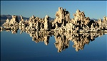 Tufa formation reflected on Mono Lake, California
